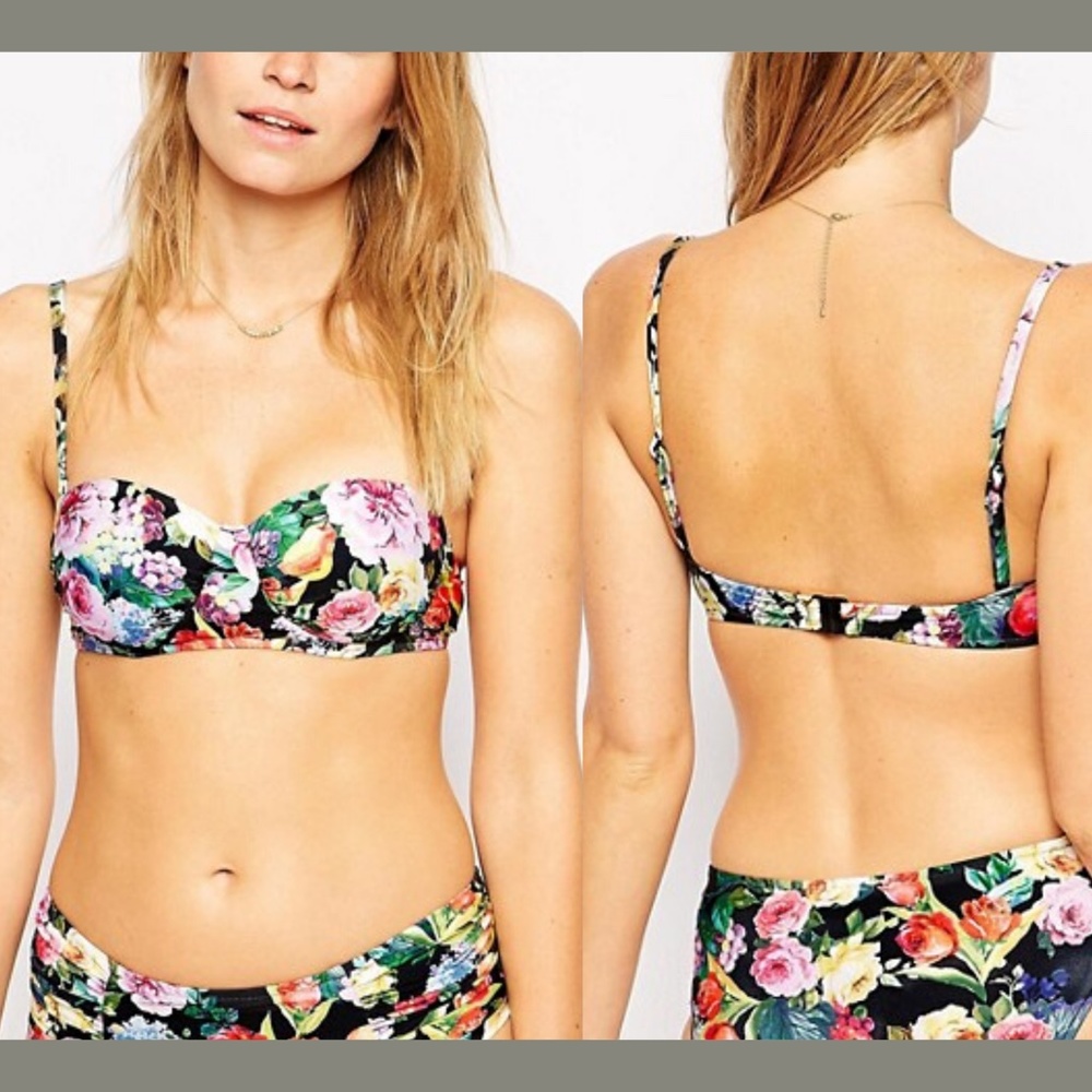 NWT $121 Seafolly Summer Garden Bikini Top 6 US